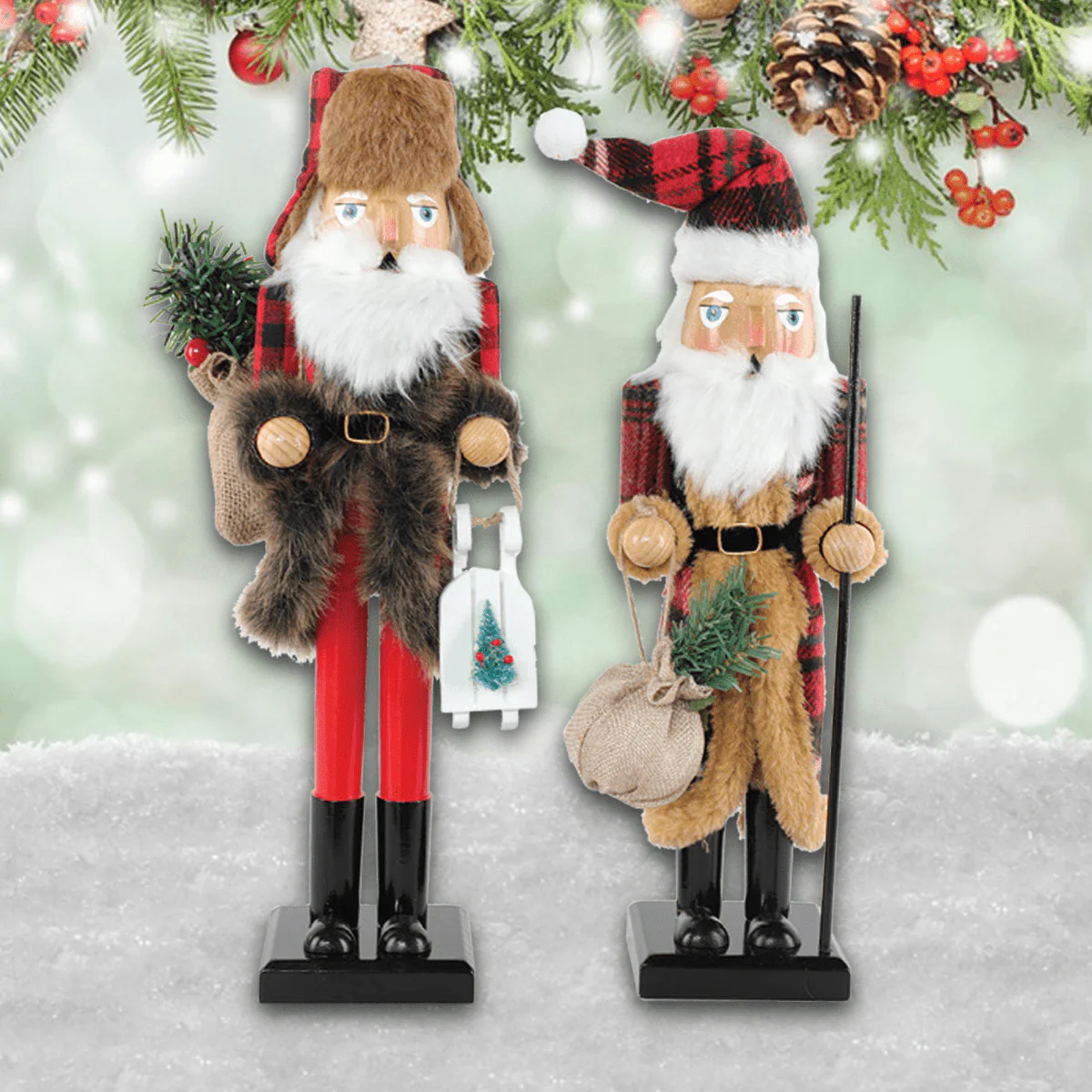 1- 15in Wooden Nutcracker On Base