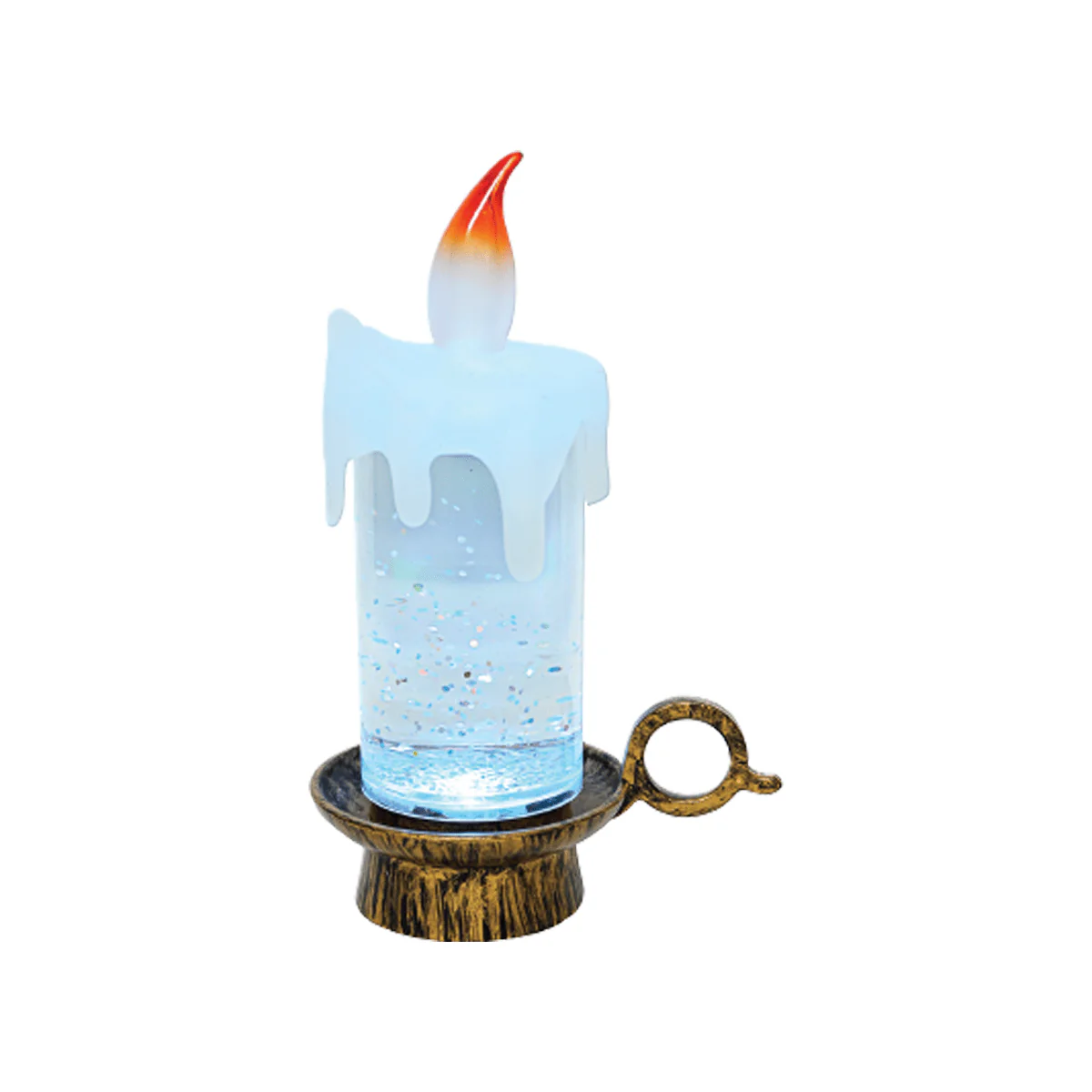 13.3cm LED Color-Changing Acrylic Candle – 3 Assorted (Brown, Red, Silver) - Image 2