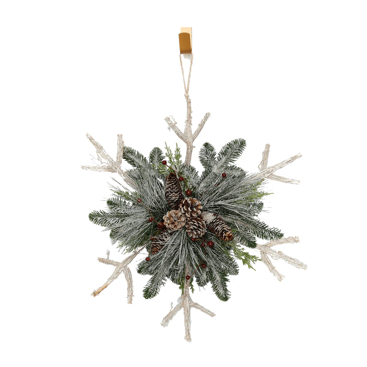24in Glittered Pine Whitewash Wood Wreath