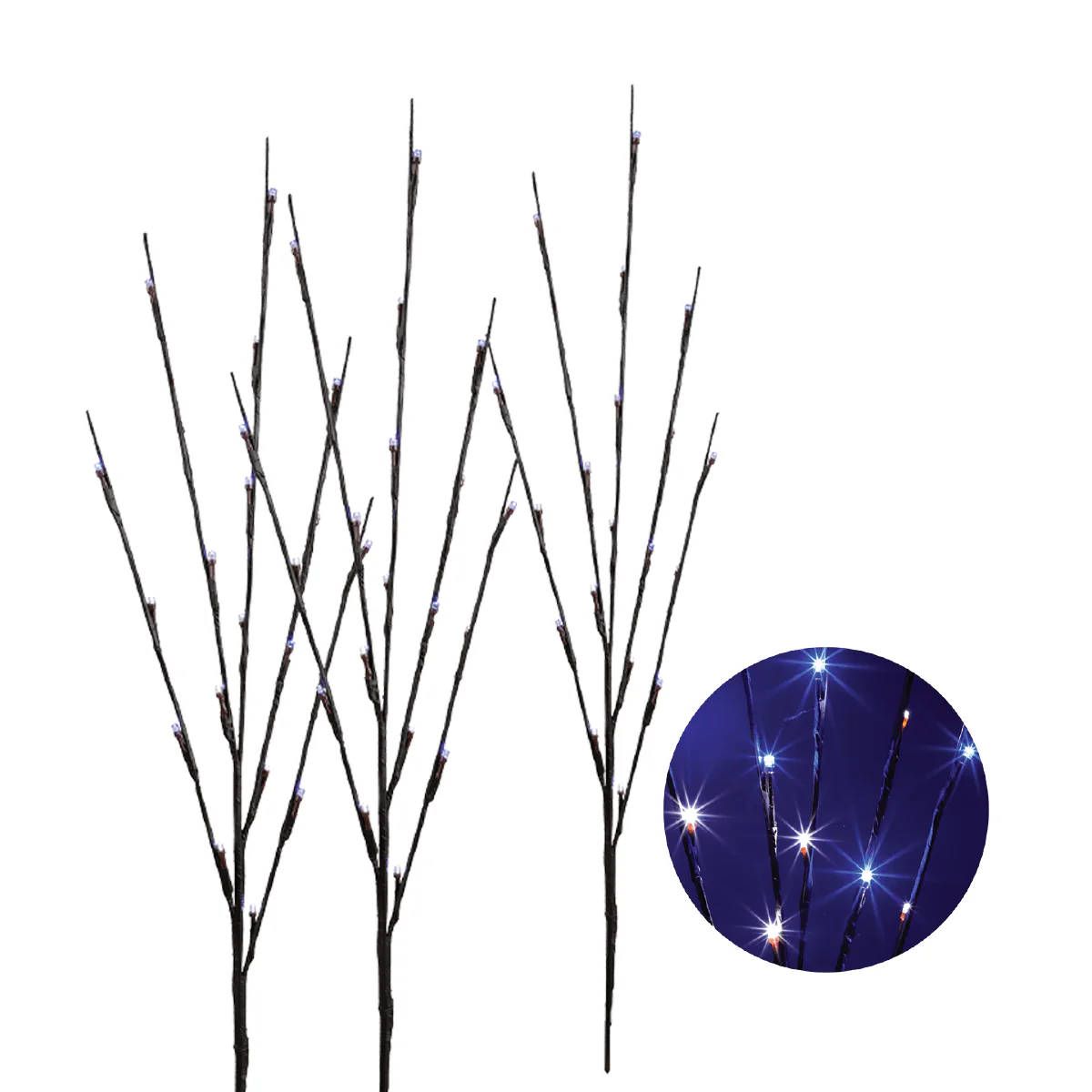 60LED Outdoor 76cm Led Red Twinkle Stakes X 3 - Image 2