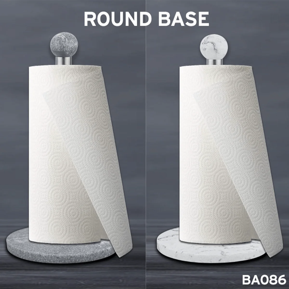 À LA CUISINE-Marble Paper Towel Holder-round base - Image 3