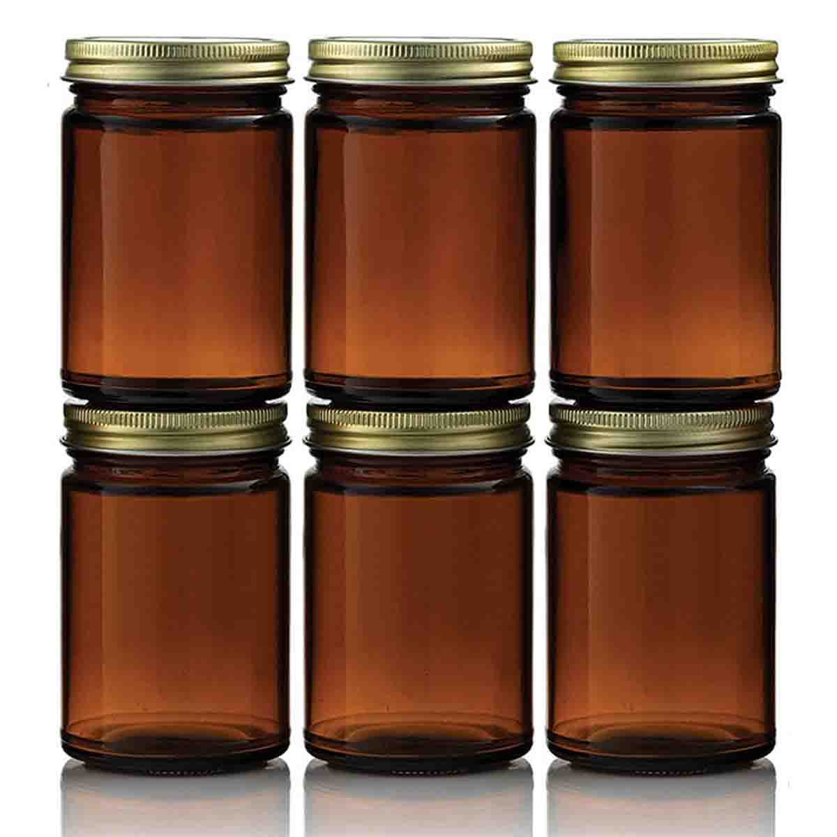 A La Cuisine - Paksh Set/6 Amber Glass Jars