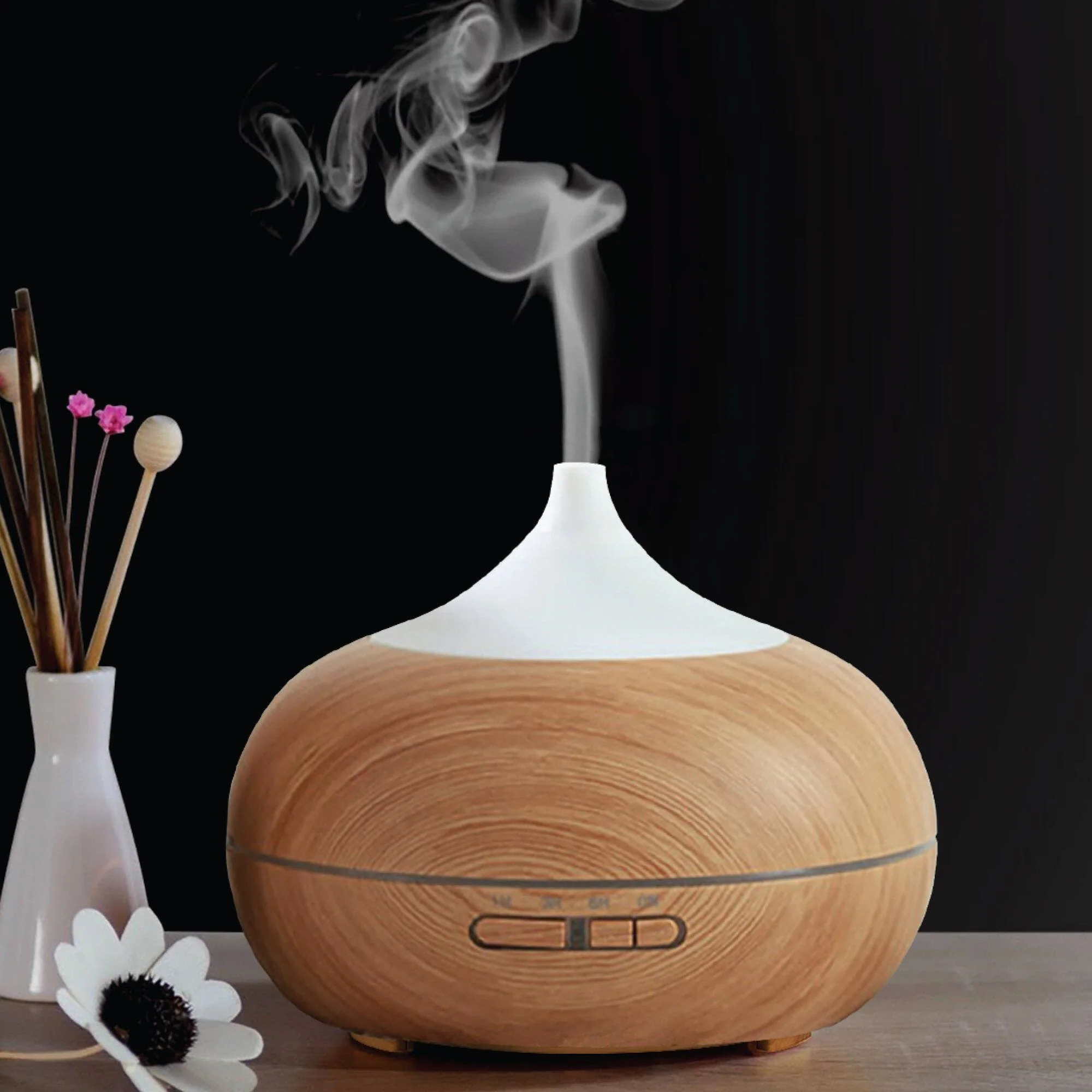 Bamboo Designed Diffuser with LED lights - 400 ml