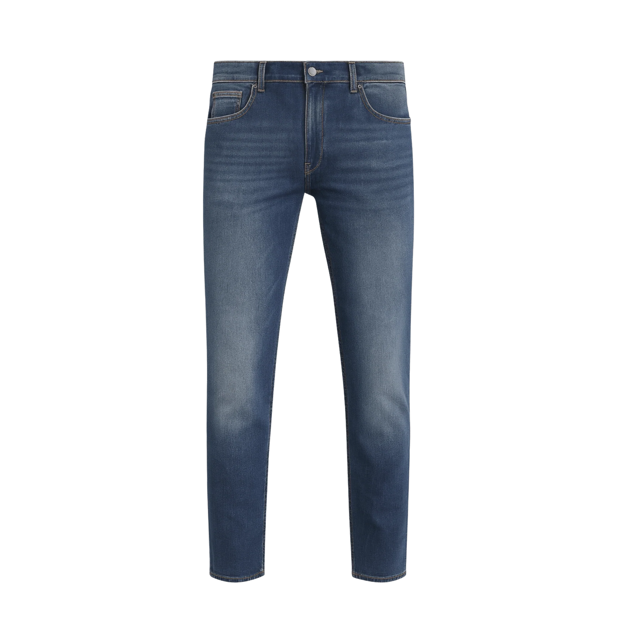 Blue Straight-Leg Jeans with Light Wash - Image 2