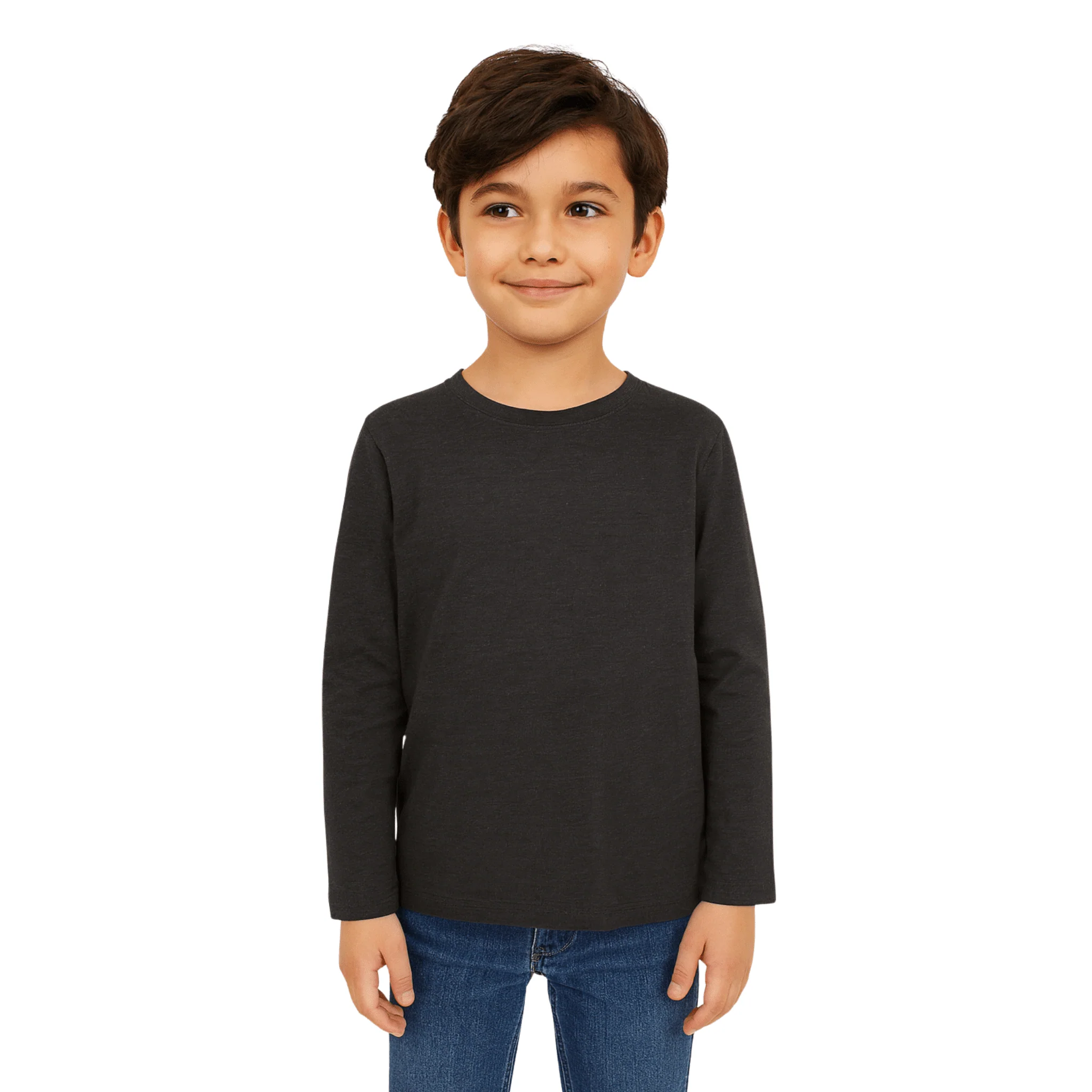 Boys’ Long-Sleeve Cotton T-Shirt 7 to 18 - Image 3