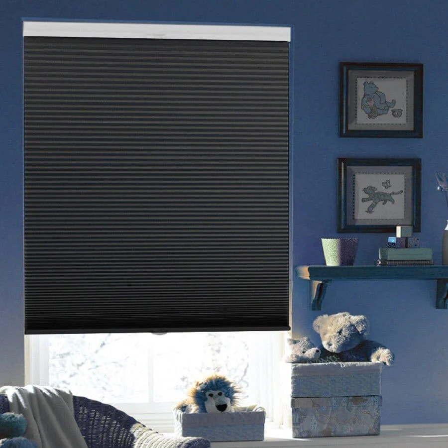 Cordless Blackout Pleated Cellular Blinds | Black - Image 7