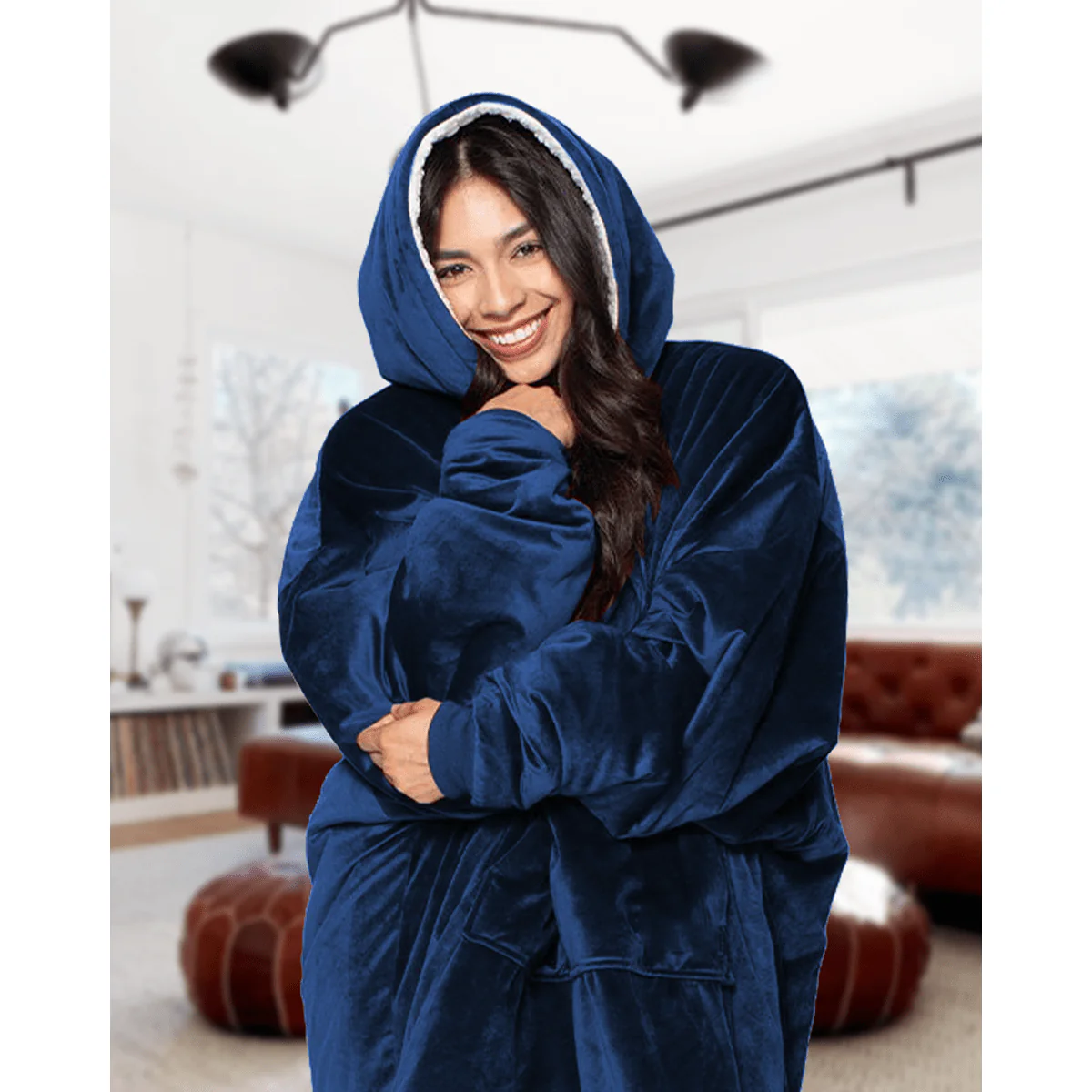 Cozy Velour Hooded Blanket - Image 2