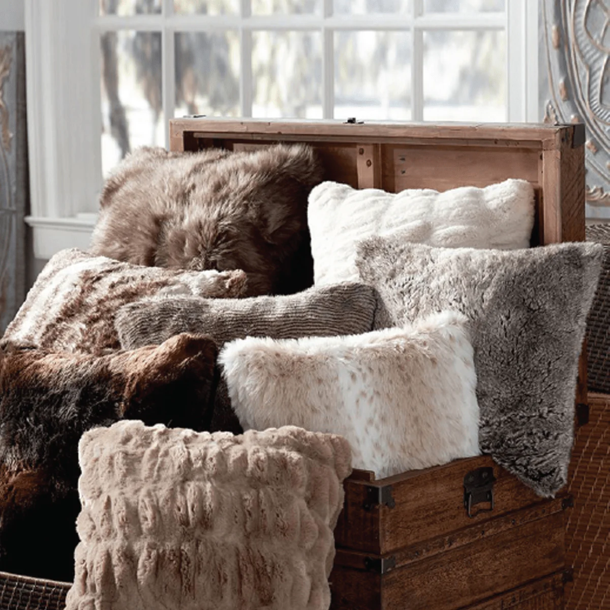 Cushion 20x20 Throw Faux Fur Animal Skin Colours Pattern
