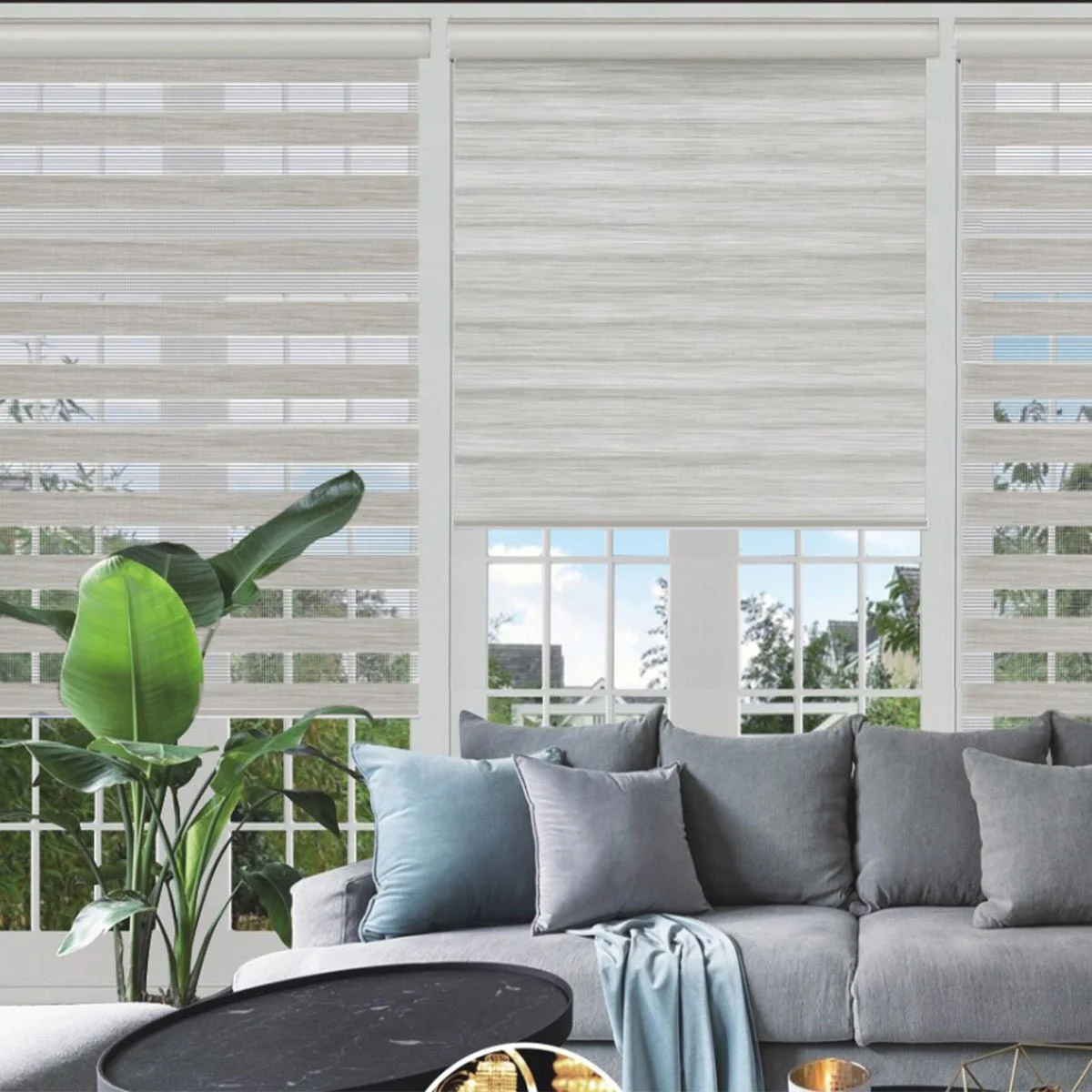 Day & Night - Cordless Wood Look Roller Blinds | Beige - Image 17