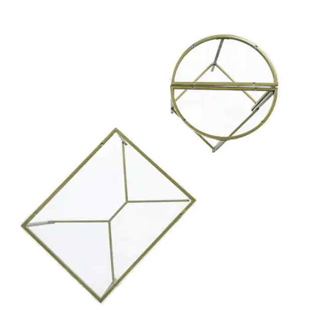 Demaio | 3-Piece Golden Oval Glass Coffee Table - Image 3