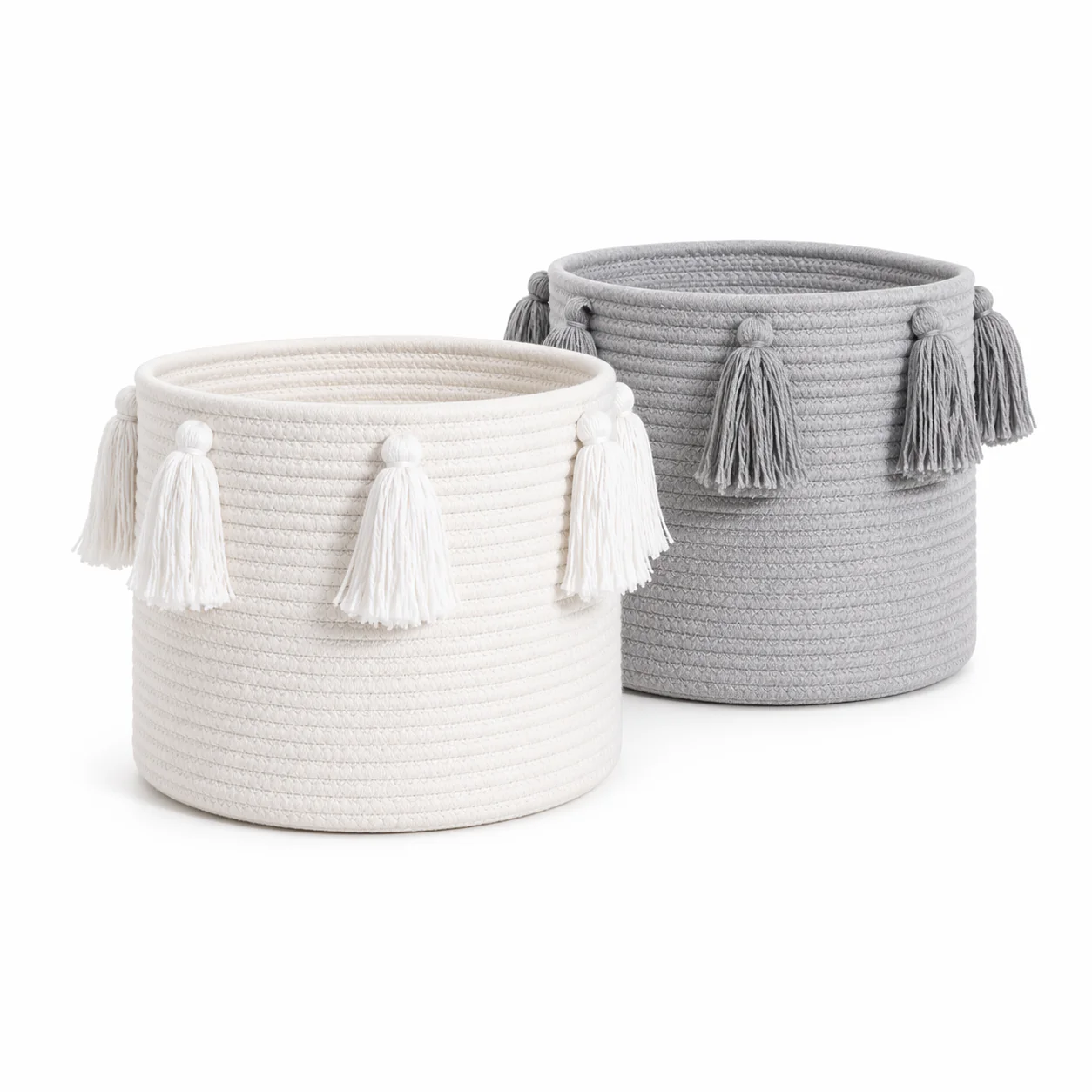 Fabric Basket (25 x 20 cm) with tassels