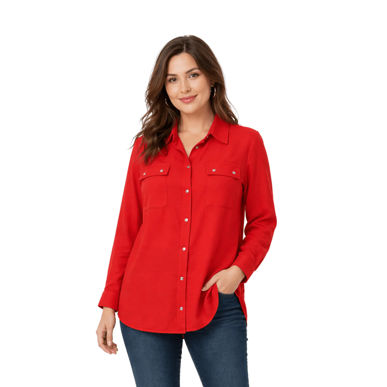 Fluid Button-Front Utility Shirt - Image 3