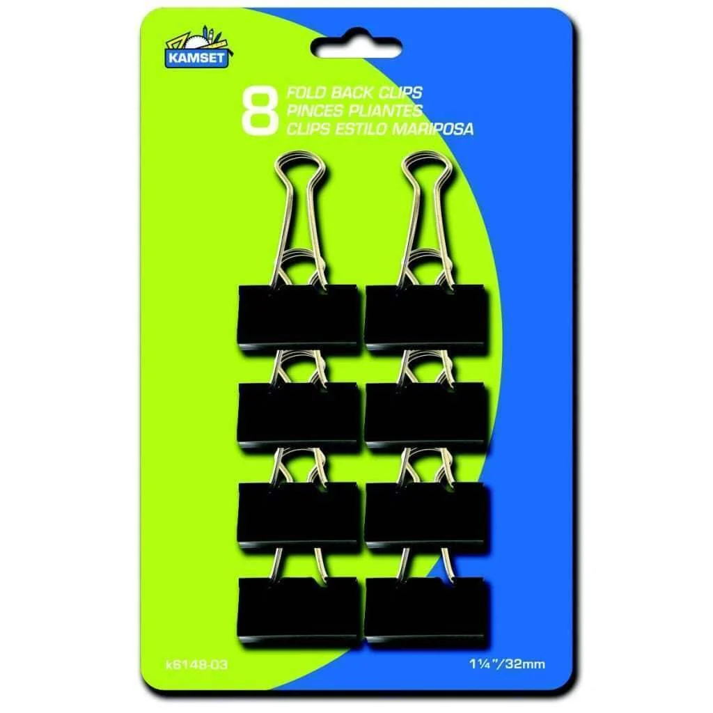 Fold Back Clips 8pcs