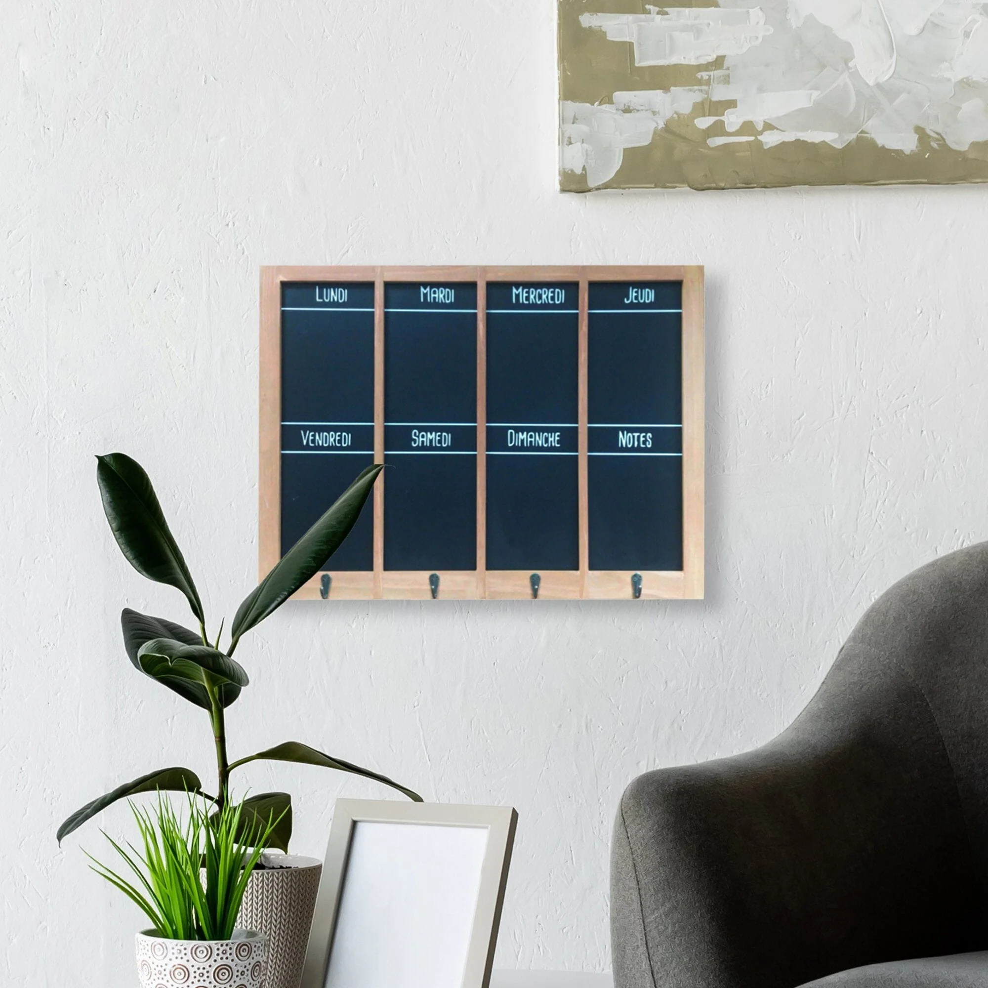 French Weekly Calendar with Hooks
