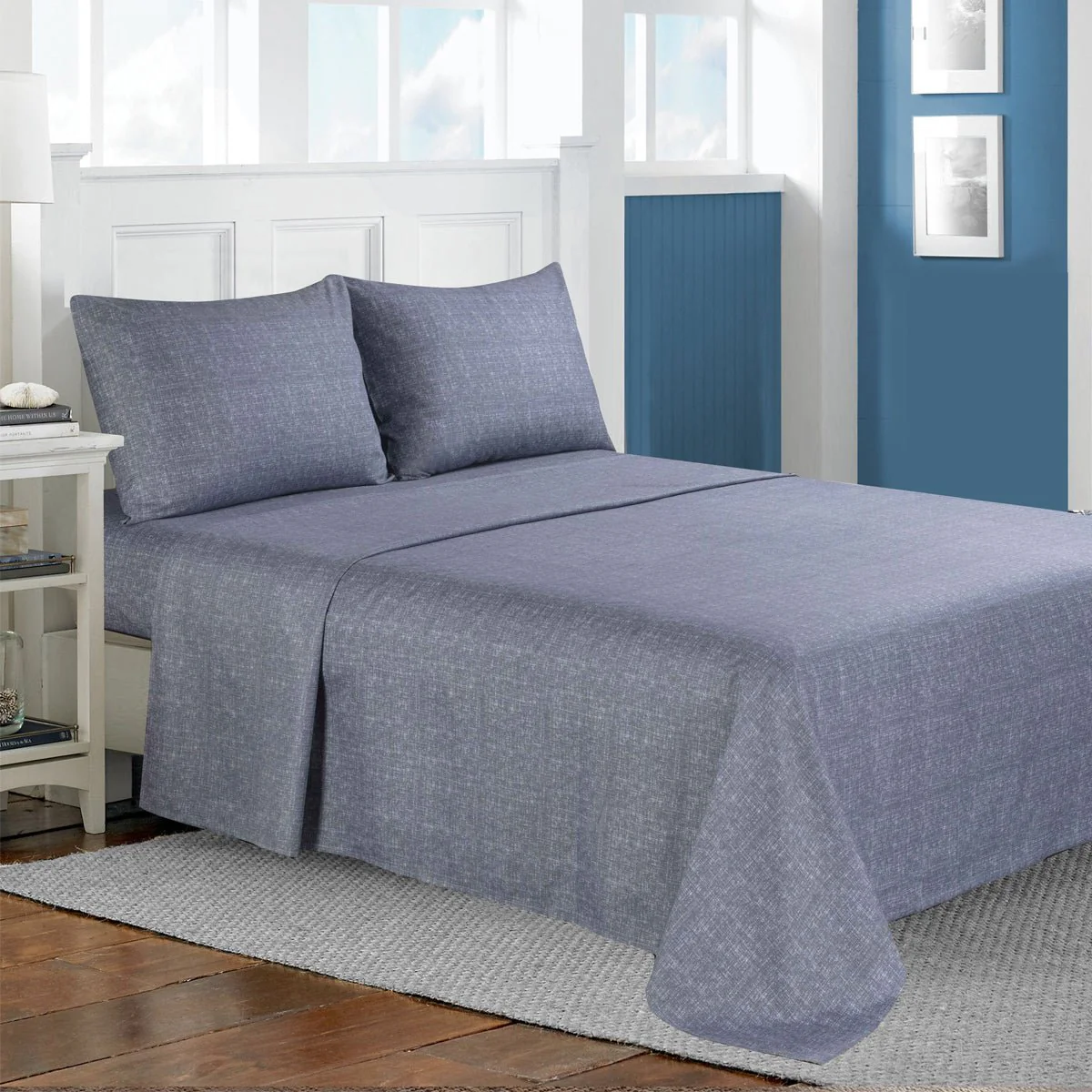 Gibson - Microfiber Blue Sheet Set - Image 4