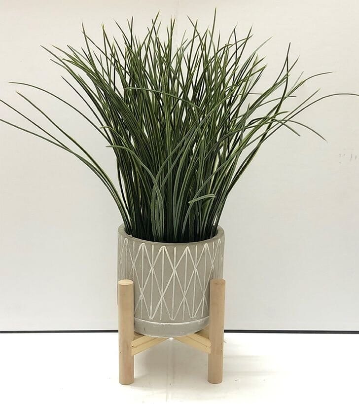 Greens In Grey Geo Pot & Stand