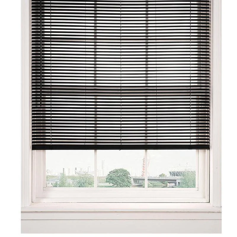 Horizontal Cordless PVC Mini Blinds | Black - Image 3