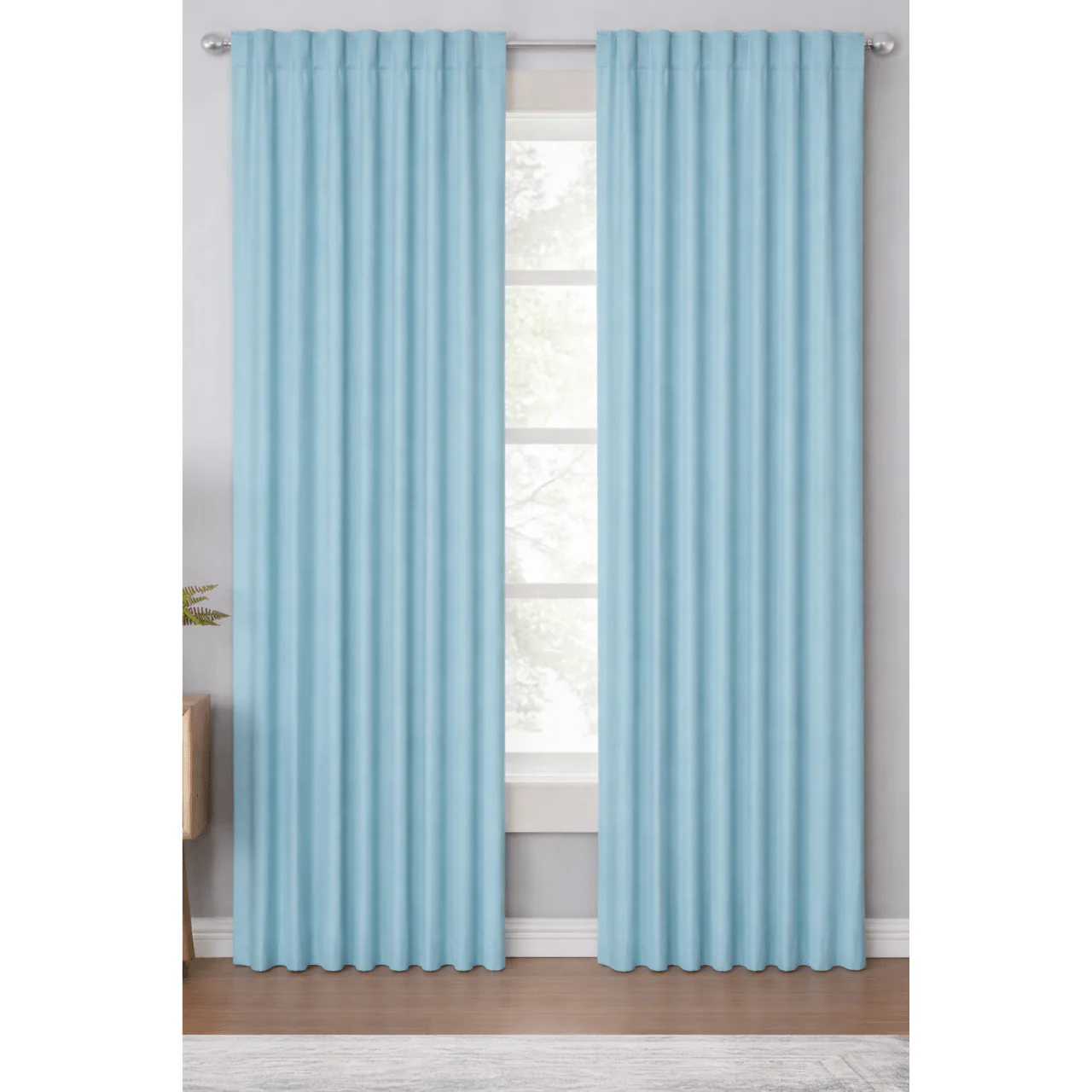 Jacob Back Tab Lined Faux Linen Curtain Panels – 52X84 (2-Pack) - Image 3
