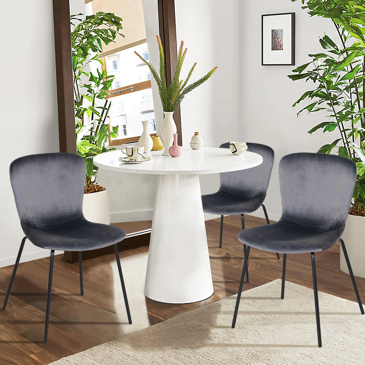 Koziello | PU Velvet Dining Chair - Image 5