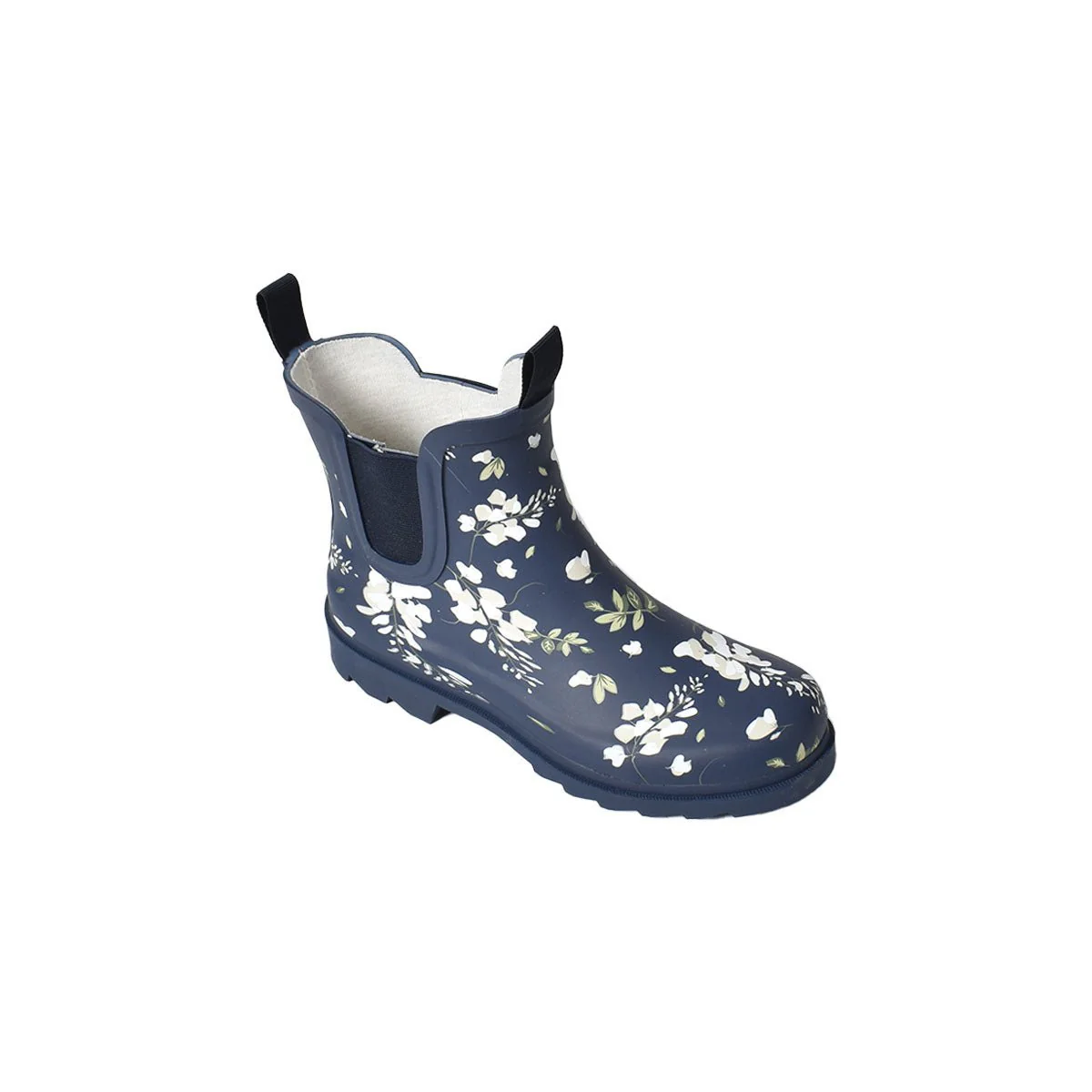 Ladies Real Rubber Short Boots-Navy