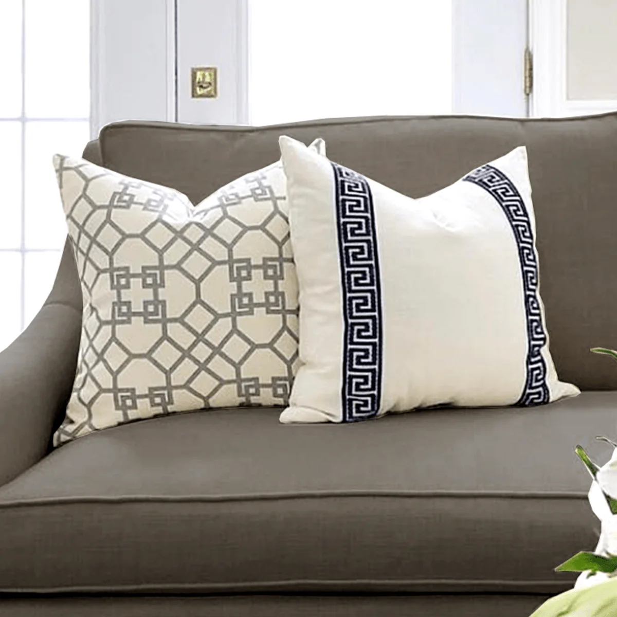 Lauren Taylor - Athena faux-linen cushions