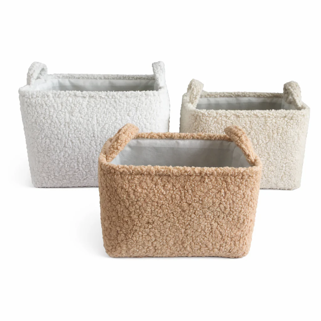 Lauren Taylor-Boucle Rectangular Basket 36cm L x 26cm Lx25cm H
