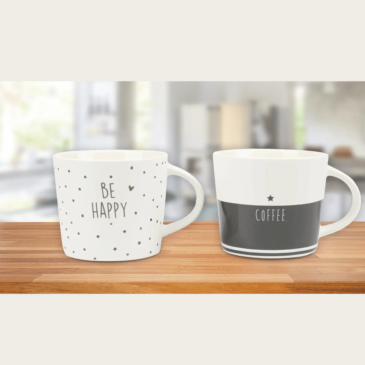 LAUREN TAYLOR - New Bone China Be Happy Printed Mug
