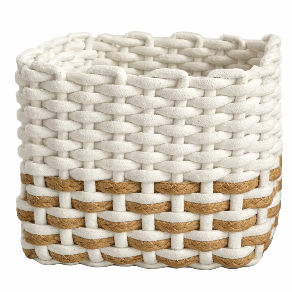 Lauren Taylor- Rect. Chunky Woven Rope Basket 21cm L x 21cm L x 21cm H