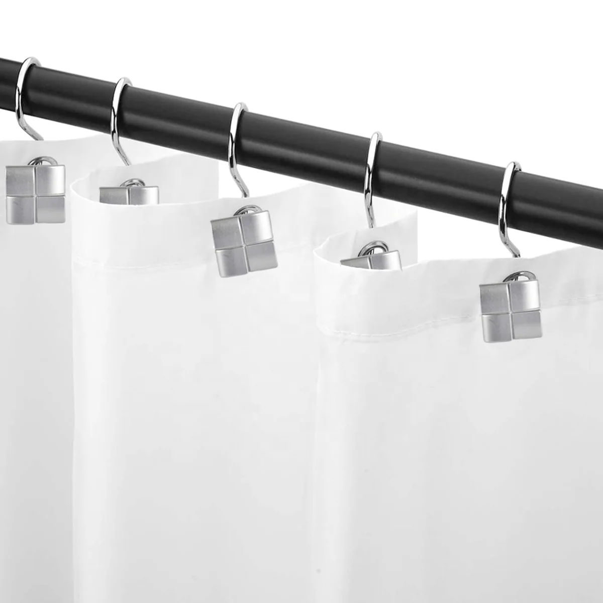 Le Spa - 12 Piece Metal Shower Hooks | Square - Image 2