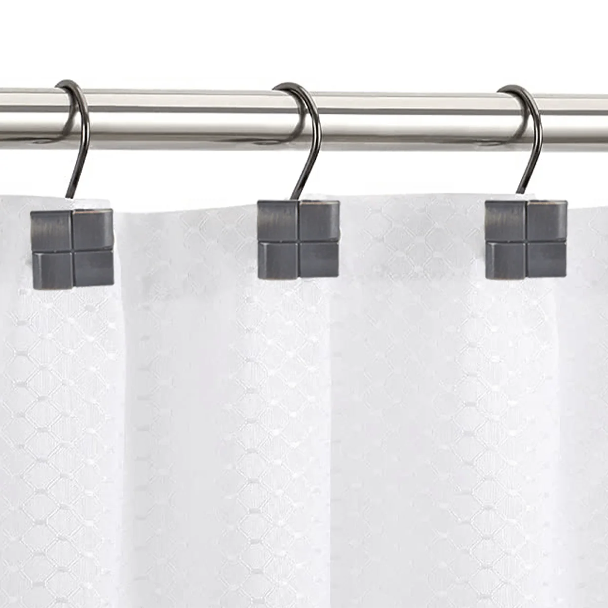 Le Spa - 12 Piece Metal Shower Hooks | Square - Image 7