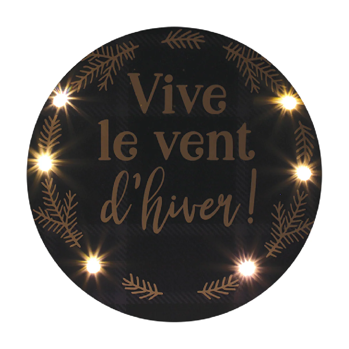 Light Up Wood Look Square Plaque 17.5cm - Image 2
