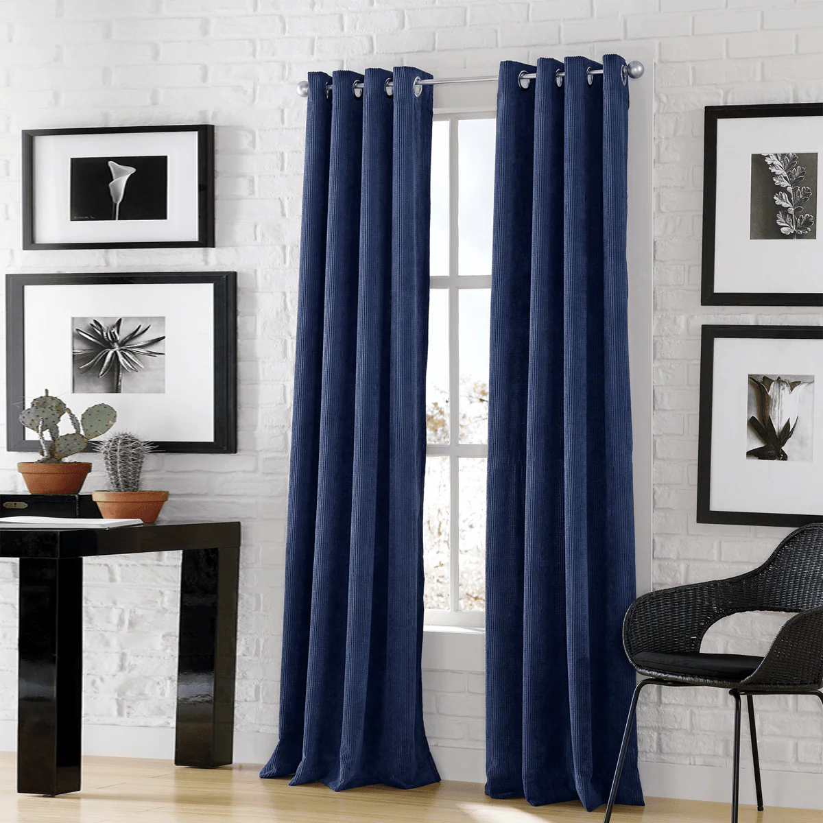 Lisbon -2pk Faux Linen Blackout Grommet Panels