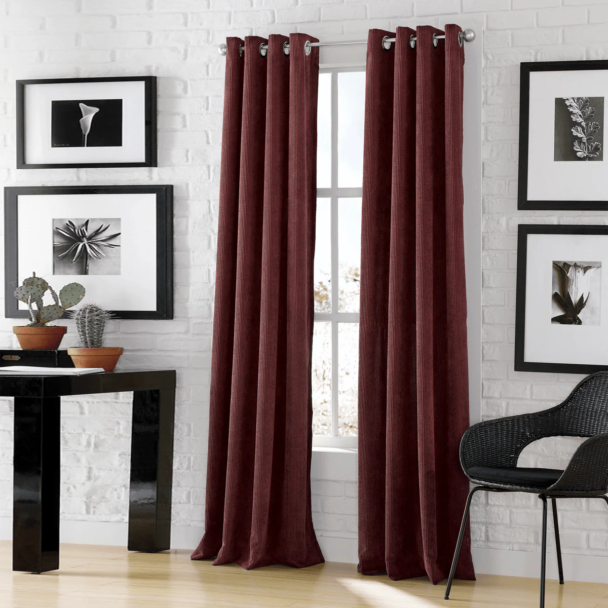 Lisbon -2pk Faux Linen Blackout Grommet Panels - Image 3