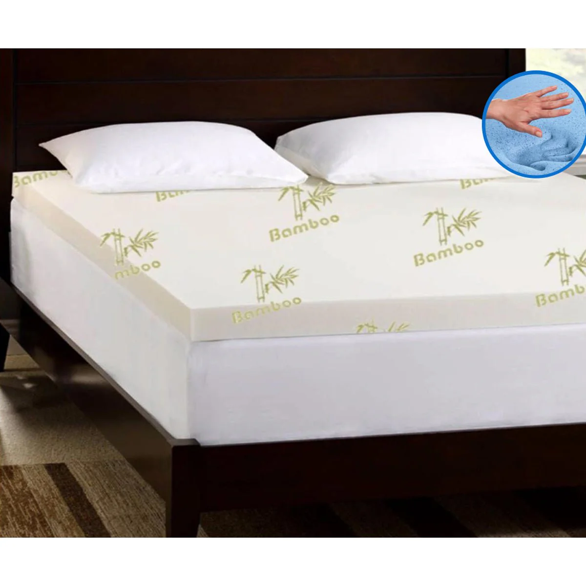 Mattress Topper Bamboo Cover Gel Mempry Foam - Image 4