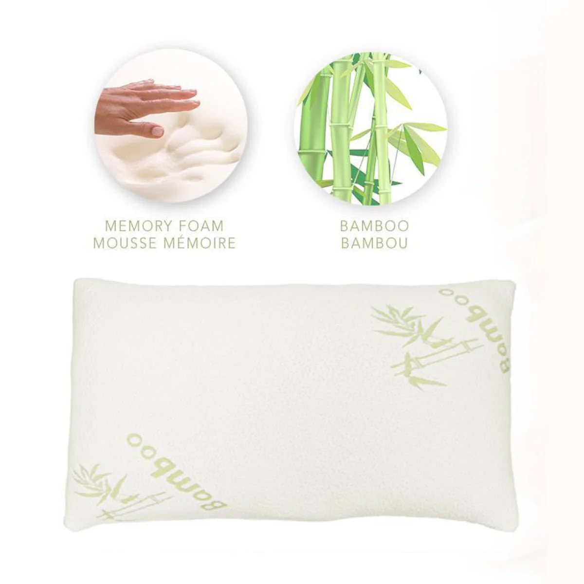 Memory Foam Chopped Pillow With Bamboo Cover - Image 3