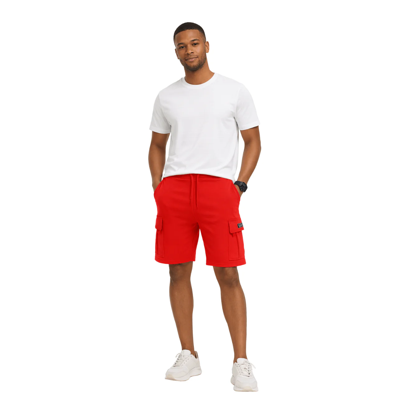 Men’s Knit Cargo Shorts with Drawstring Waist - Image 2