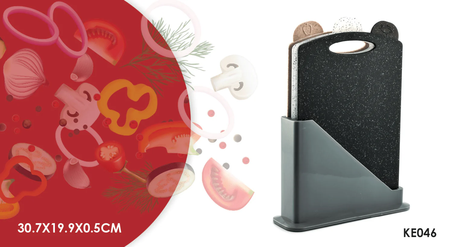 Nylon Fiber Cutting Board Set With Holder 4Pcs - Image 2