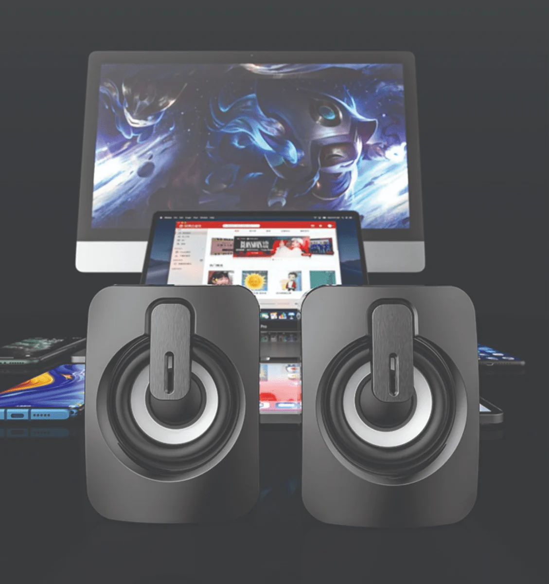 Pair Of Gaming Speakers Fancy Light - Image 4