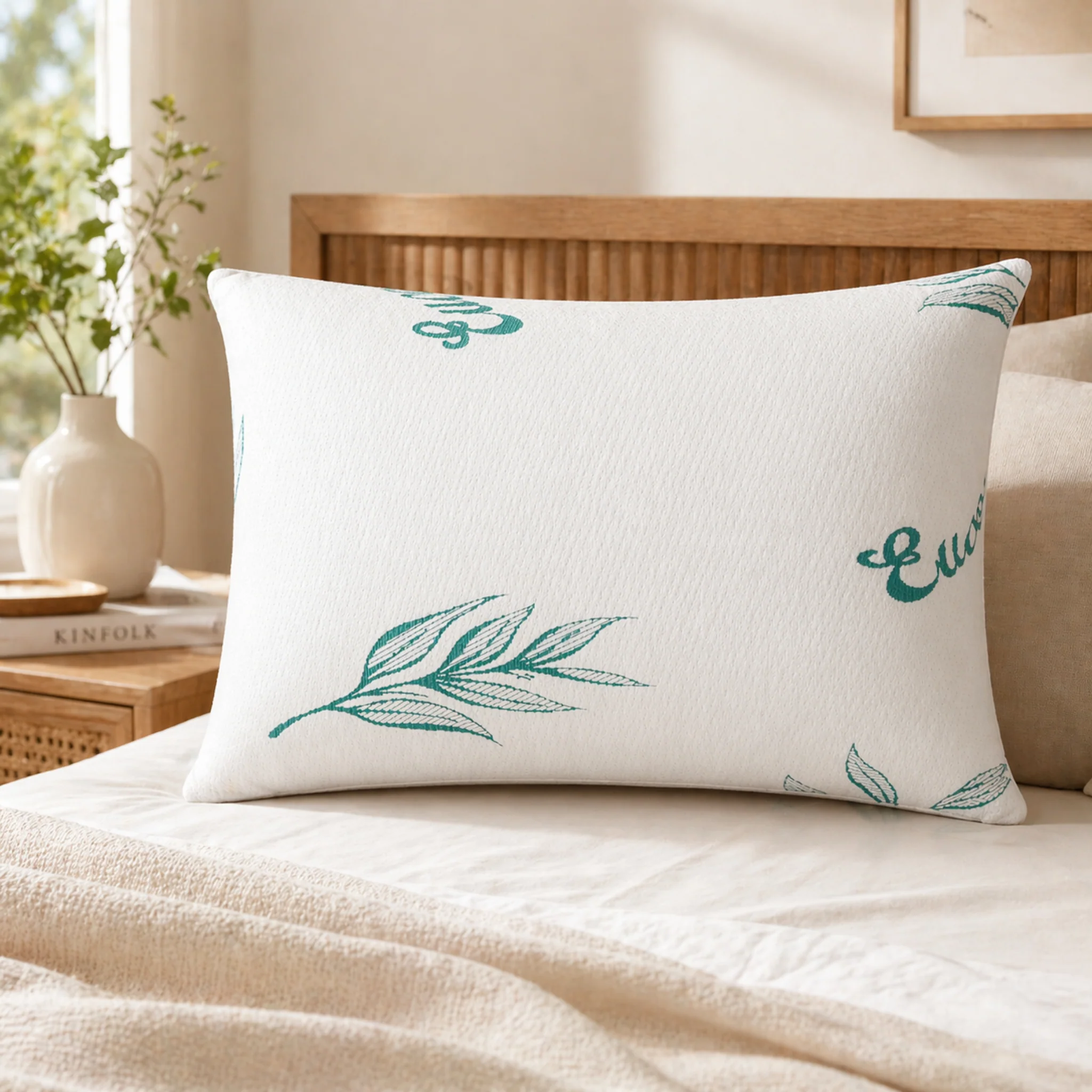 Pillow Eucalyptus Cover Chopped Memory Foam