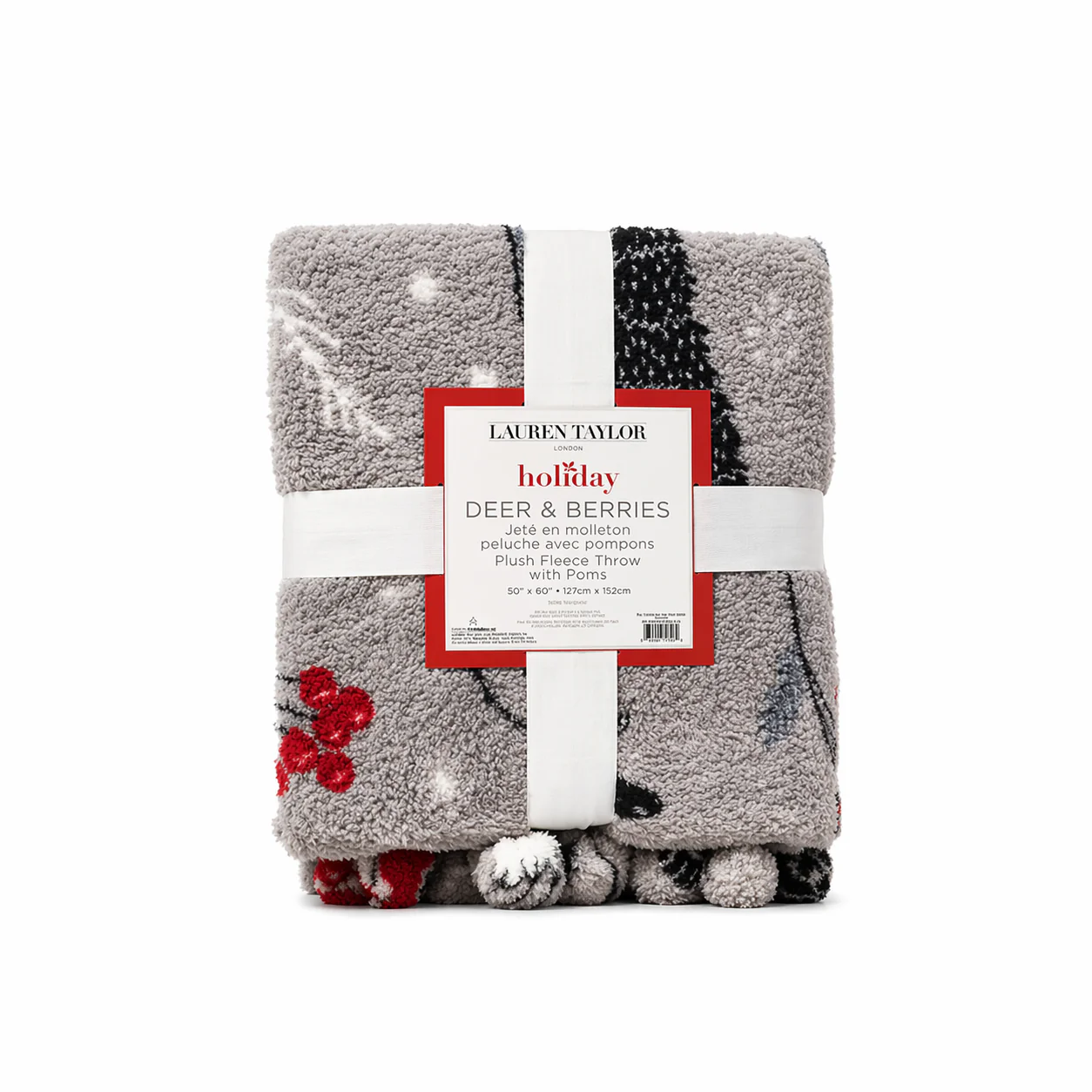 Plush Fleece Throw With poms 50*60