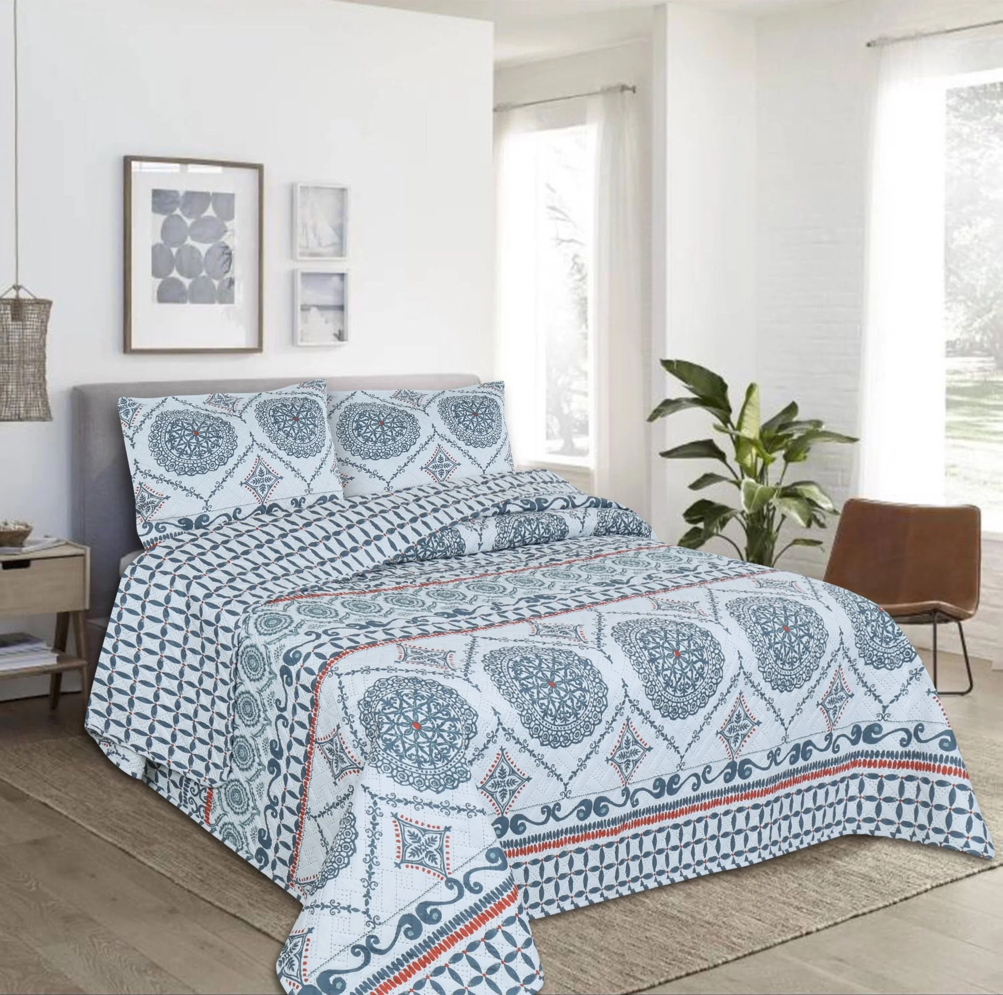 Quilt 2pc Marrakesh Blue Medallion - Image 3