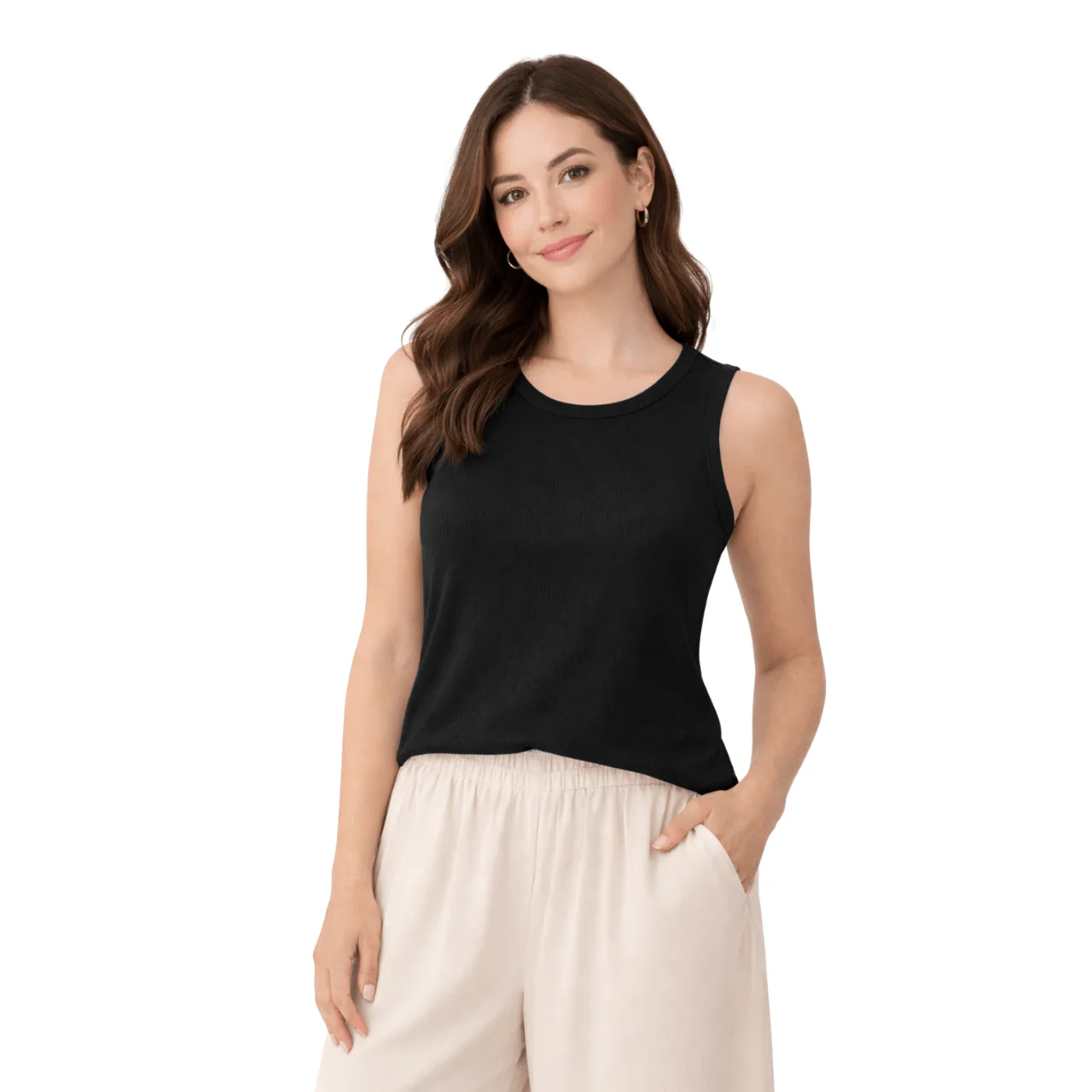 Ribbed Sleeveless Essential Tank Top - Image 2