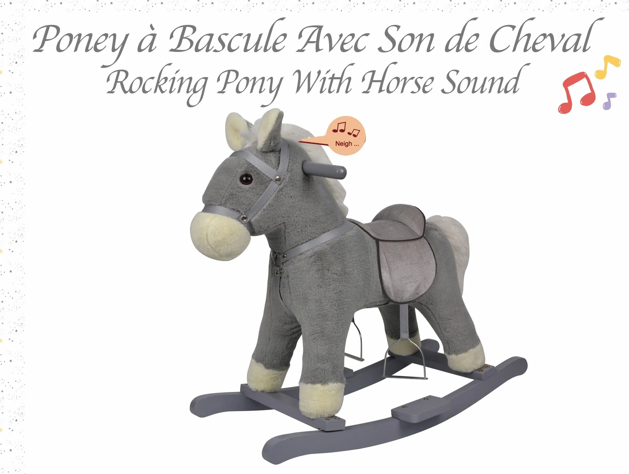 ROCKING PONY WITH HORSE SOUND (64X34X60CM)