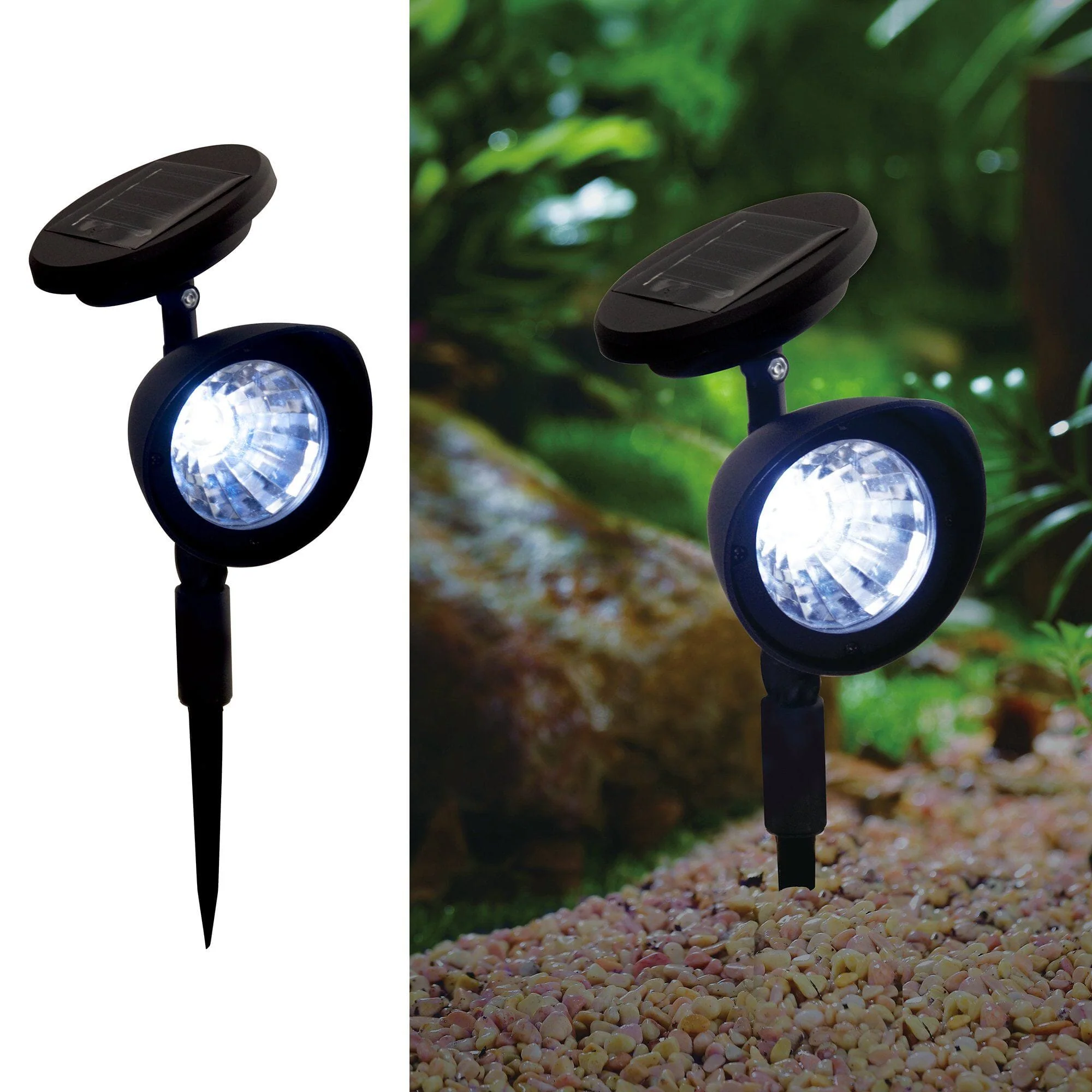 Solar Powered Pathway Spot Light- Black