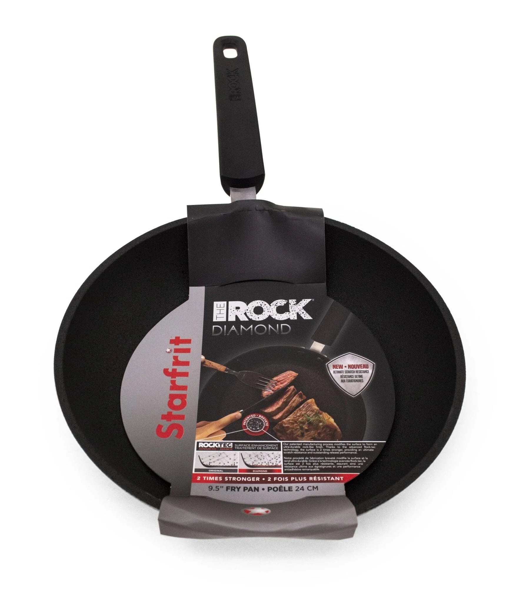 Starfrit The Rock Diamond - 9.5" (24cm) Bakelite Handle Fry Pan - Image 2