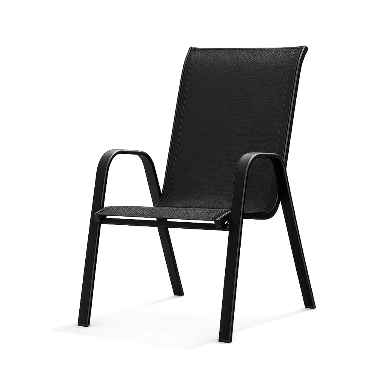 Steel Textilene Stacking Patio Chair – Outdoor Dining Chair - Image 7