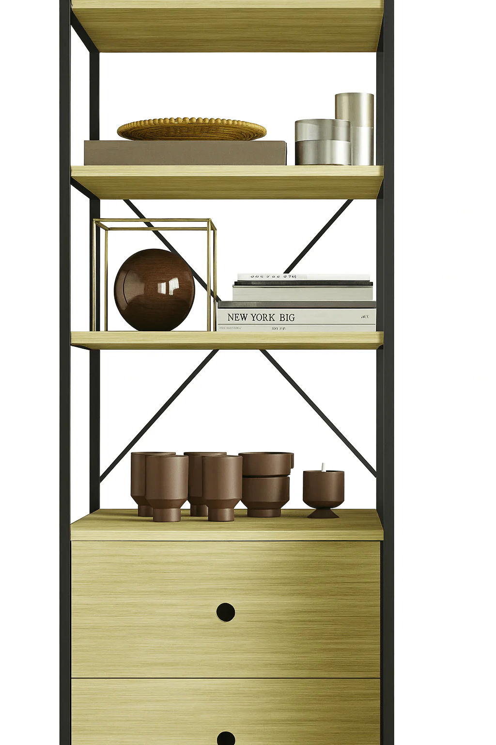 Storage Cabinet with shelves and Drawers 60X58X200CM