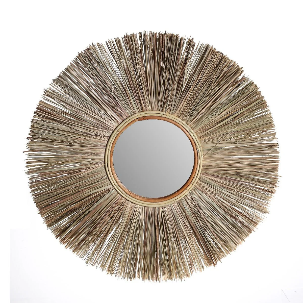 Straw Cattail Round Mirror 70cmx70cm