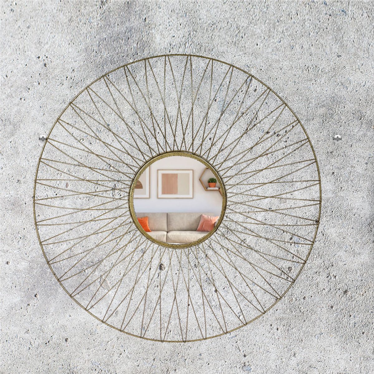 Sun Mirror Gold 60cm