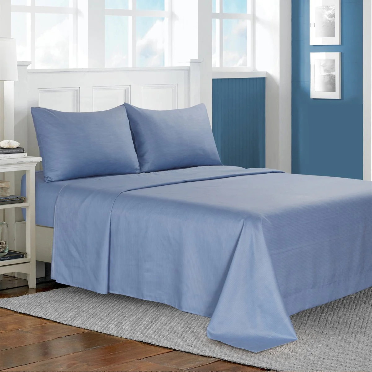Thompson - Microfiber Blue Sheet Set - Image 4